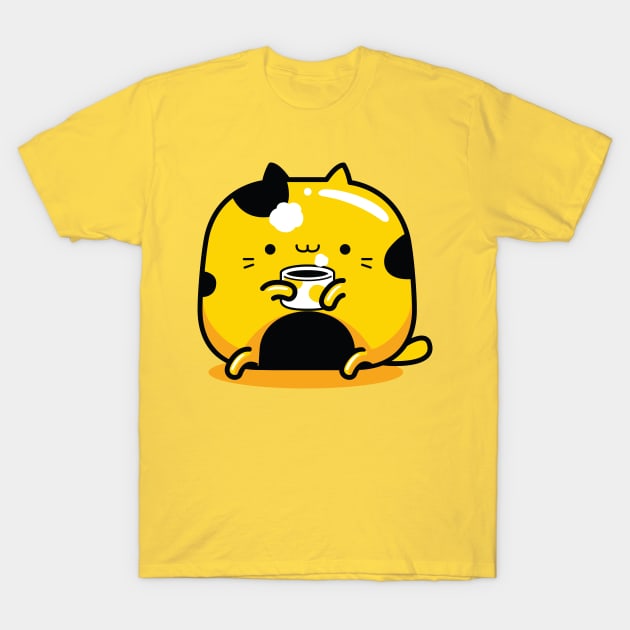 yellow cat coffee lover profession T-Shirt by MEDZ